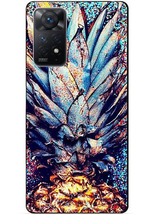 Силиконовый бампер чехол для xiaomi redmi note 11 pro с картинкой ананас