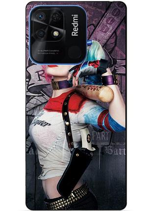 Силиконовый бампер чехол для xiaomi redmi 10c с рисунком харли квинн