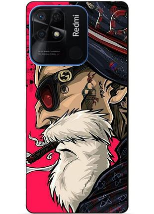Силиконовий бампер чехол для xiaomi redmi 10c з рисунком дід в панамі