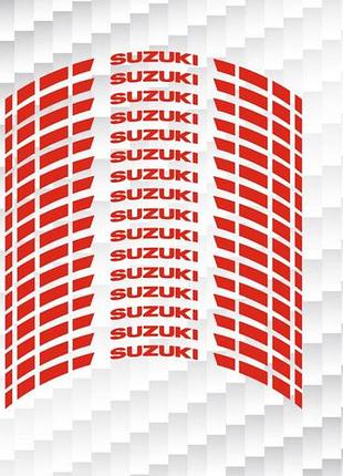 Червоний suzuki сузуки сузукі наклейки на обода мотоцикл скутера смуги