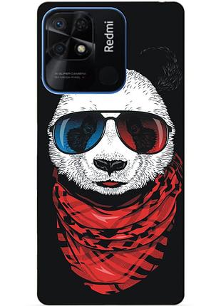 Силиконовий бампер чехол для xiaomi redmi 10c з рисунком панда