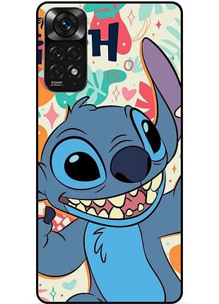 Силиконовый бампер чехол для xiaomi redmi note 11 pro с рисунком stitch стич