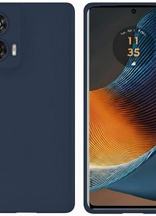 Чехол fiji full soft premium для motorola edge 50 fusion противоударный бампер с микрофиброй dark blue