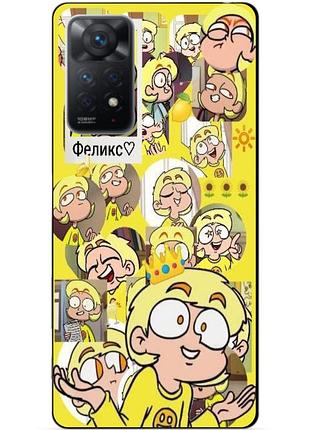 Силиконовый бампер чехол для xiaomi redmi note 11 pro феликс 13 карт