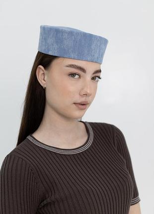 Капелюх таблетка котонова d.hats колір блакитний