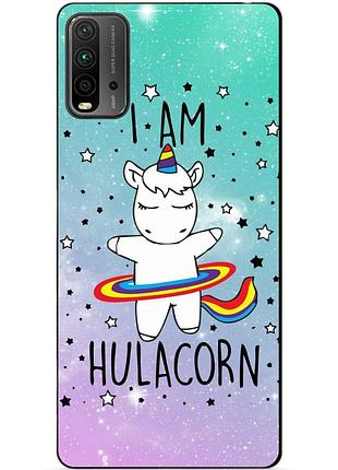 Силиконовый бампер чехол для xiaomi redmi 9t с рисунком единорог