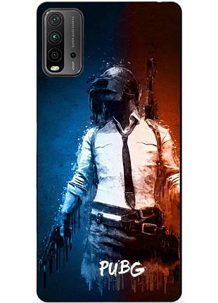 Силиконовый бампер чехол для xiaomi redmi 9t с рисунком pubg