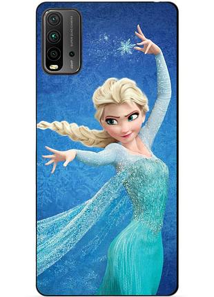 Силиконовый бампер чехол для xiaomi redmi 9t с рисунком эльза