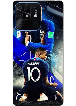 Силиконовый бампер чехол для xiaomi redmi 10c с рисунком mbappe франция