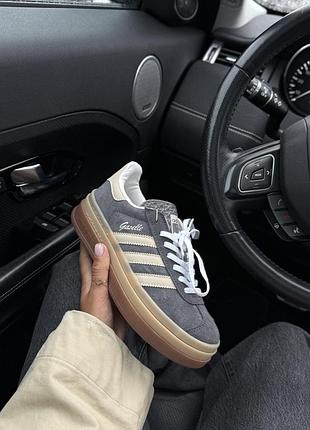 Adidas gazelle bold grey beige white lum premium