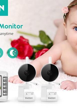Видеоняня радионяня няня baby monitor tmezon mz-bm402 (в комплекте 2 камеры) 4.3 дюйма экран