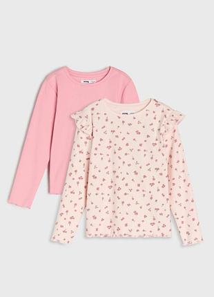 Бавовняні кофтинки в рубчик з квітковим принтом для дівчинки 🌸