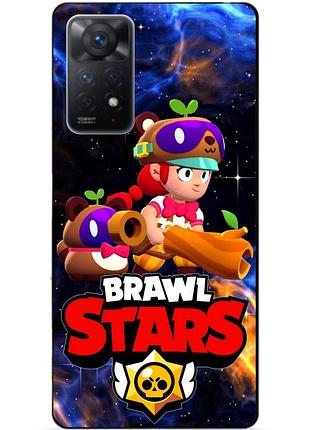 Силиконовый бампер чехол для xiaomi redmi note 11 pro силовая лига космический бравл герои джесси