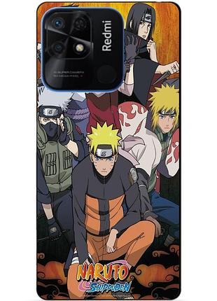 Силиконовый бампер чехол для xiaomi redmi 10c с рисунком аниме naruto