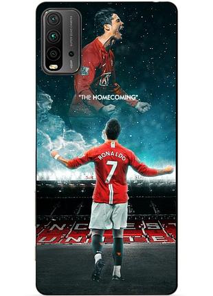 Силиконовый бампер чехол для xiaomi redmi 9t с рисунком роналдо мю