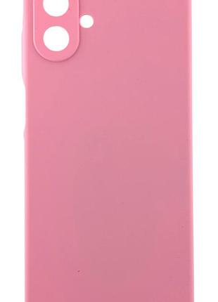 Чехол silicone cover для samsung galaxy a07 / a075 бампер с микрофиброй светло-розовый