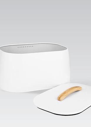 Хлебница металлическая maestro mr-1675-white с крышкой