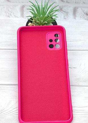 Чехол silicone case box для samsung galaxy a51 / a515 бампер с микрофиброй розовый 3