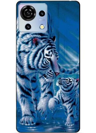 Силіконовий чохол бампер для zte blade v50 vita з малюнком тигри
