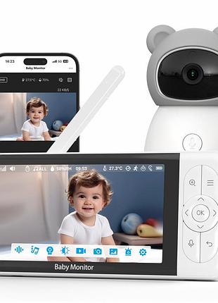 Видеоняня wi-fi baby monitor b6tyq радионяня беспроводная с двусторонней связью 5 дюймов экран
