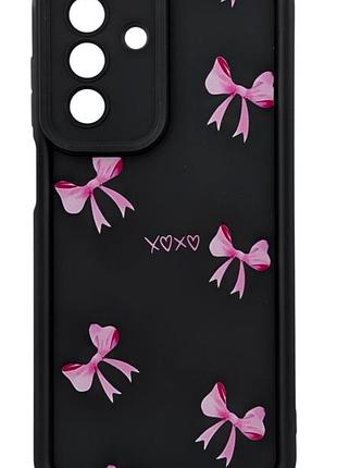 Чехол shock case print для телефона samsung galaxy a17 5g / a176 бампер силиконовый черный с рисунком бантики