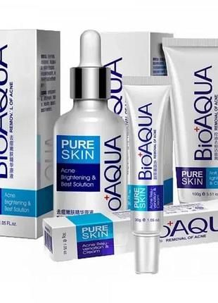 Від акне для проблемної шкіри анти-акне bioaqua pure skin removal of acne пінка сироватка крем