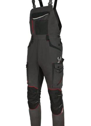 Комбинезон рабочий защитный демисезонный на лямках с карманами, рабочий полукомбинезон 52