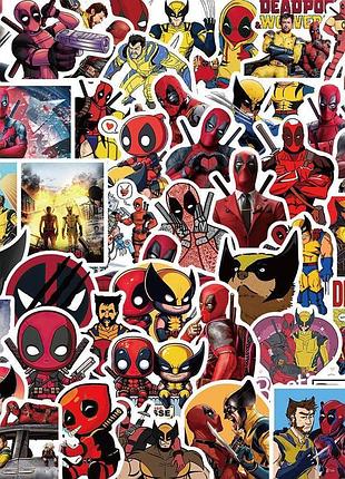 Набір вінілових стікерів дедпул і росомаха, наклейки deadpool and wolverine 25 шт.