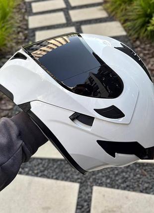Мото шолом модуляр (трансформер) orlvs helmets білий тонований візер з окулярами s + подарунки: балаклава, чохол