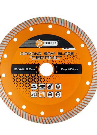 Диск отрезной алмазный ceramic polax 180x1.8x22.23 мм (54-111)