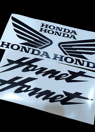 Черные глянцевые наклейки на мотоцикл бак пластик хонда хорнет honda hornet