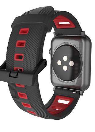 Силиконовый ремешок mijobs sport youth для xiaomi amazfit bip / lite / 20 мм черный / красный 1991p