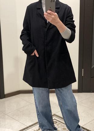 Шерстяной тонкий блейзер пальто оверсайз 100% virgin wool