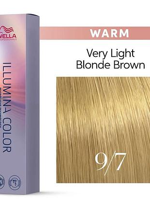 Фарба для волосся wella illumina color 9/7 дуже світлий блонд коричневий