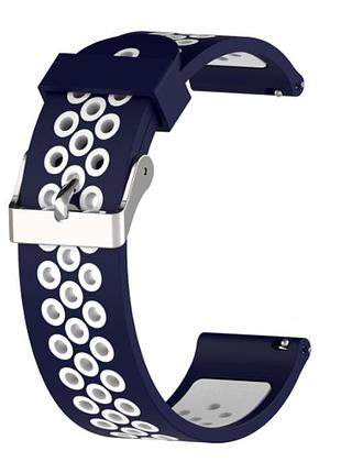 Силіконовий ремінець sport для amazfit gtr 2 / pace / stratos / 22 мм синій / білий 1894p