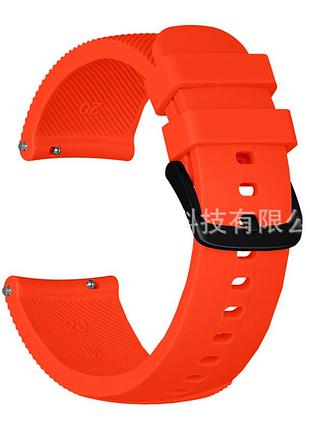 Силіконовий ремінець half strips для xiaomi amazfit bip / lite / 20 мм рифлений помаранчевий 2100p