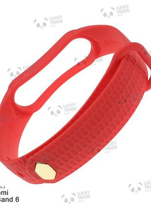 Ремінець xiaomi mi band 6 mijobs aurora силіконовий рифлений однотонний браслет червоний 244401p