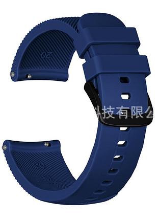 Силіконовий ремінець half strips для xiaomi amazfit bip / lite / 20 мм рифлений синій 2100p