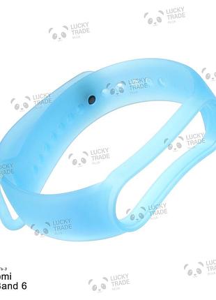 Ремінець xiaomi mi band 6 силіконовий напівпрозорий браслет для фітнес-трекера miband блакитний 143401p