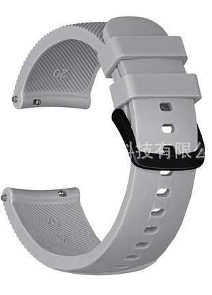 Силіконовий ремінець half strips для xiaomi amazfit bip / lite / 20 мм рифлений сірий 2100p