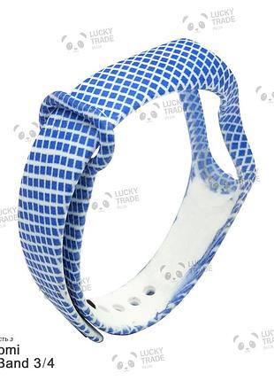 Ремінець xiaomi mi band 4 / 3 з малюнком силіконовий браслет miband біла сітка - білий 2556p
