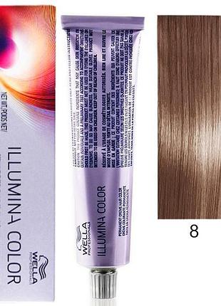 Фарба для волосся wella illumina color 8/світлий блонд