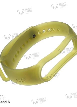 Ремешок xiaomi mi band 6 силиконовый полупрозрачный браслет для фитнес-трекера miband хаки 143401p