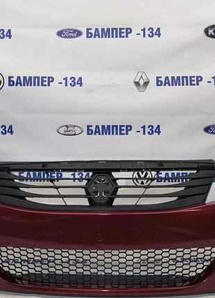 Бампер передний renault logan phaze 2 "колір — червоний"