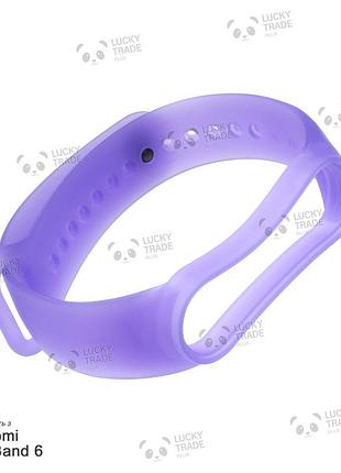 Ремешок xiaomi mi band 6 силиконовый полупрозрачный браслет для фитнес-трекера miband фиолетовый 143401p