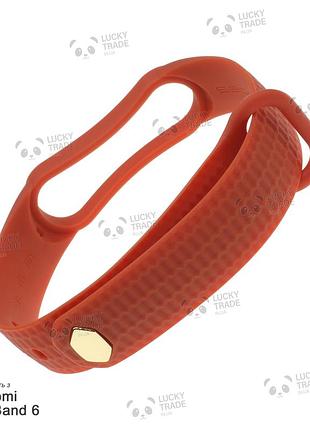Ремешок xiaomi mi band 6 mijobs aurora силиконовый рифленый однотонный браслет оранжевый 244401p