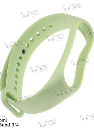 Ремешок xiaomi mi band 4 / 3 силиконовый однотонный браслет light салатовый / зеленый 2418p