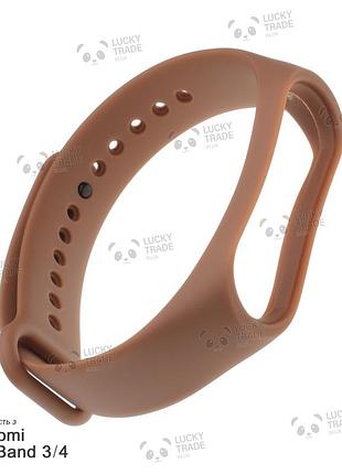 Ремешок xiaomi mi band 4 / 3 силиконовый однотонный браслет light коричневый 2418p