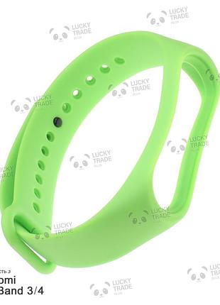 Ремешок xiaomi mi band 4 / 3 силиконовый однотонный браслет light зеленый 2418p