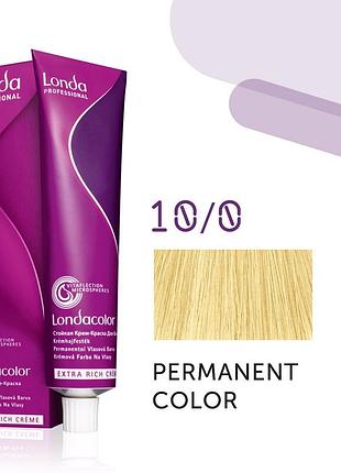 Краска для волос лонда londa сolor permanent professional 10/0 яркий блонд
